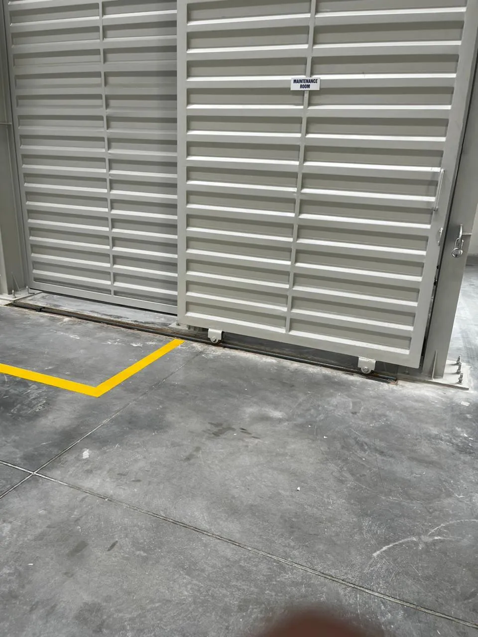 Louvred maintenance room enclosure and floor markings at Kuibyshev Azot
